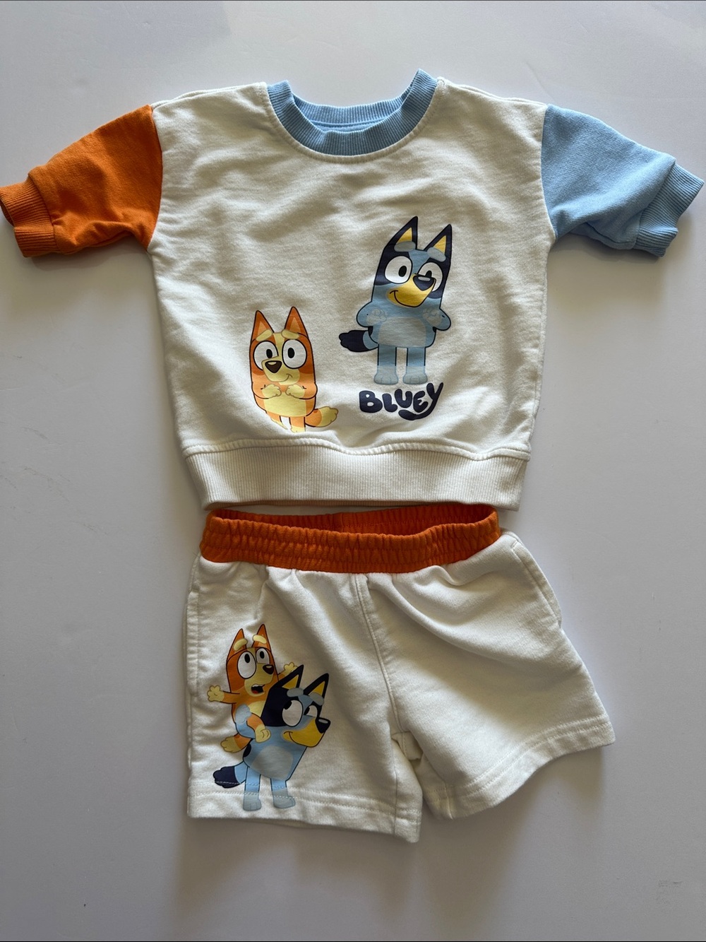 Bluey Kids Matching Set - Cream with Blue & Orange Accents